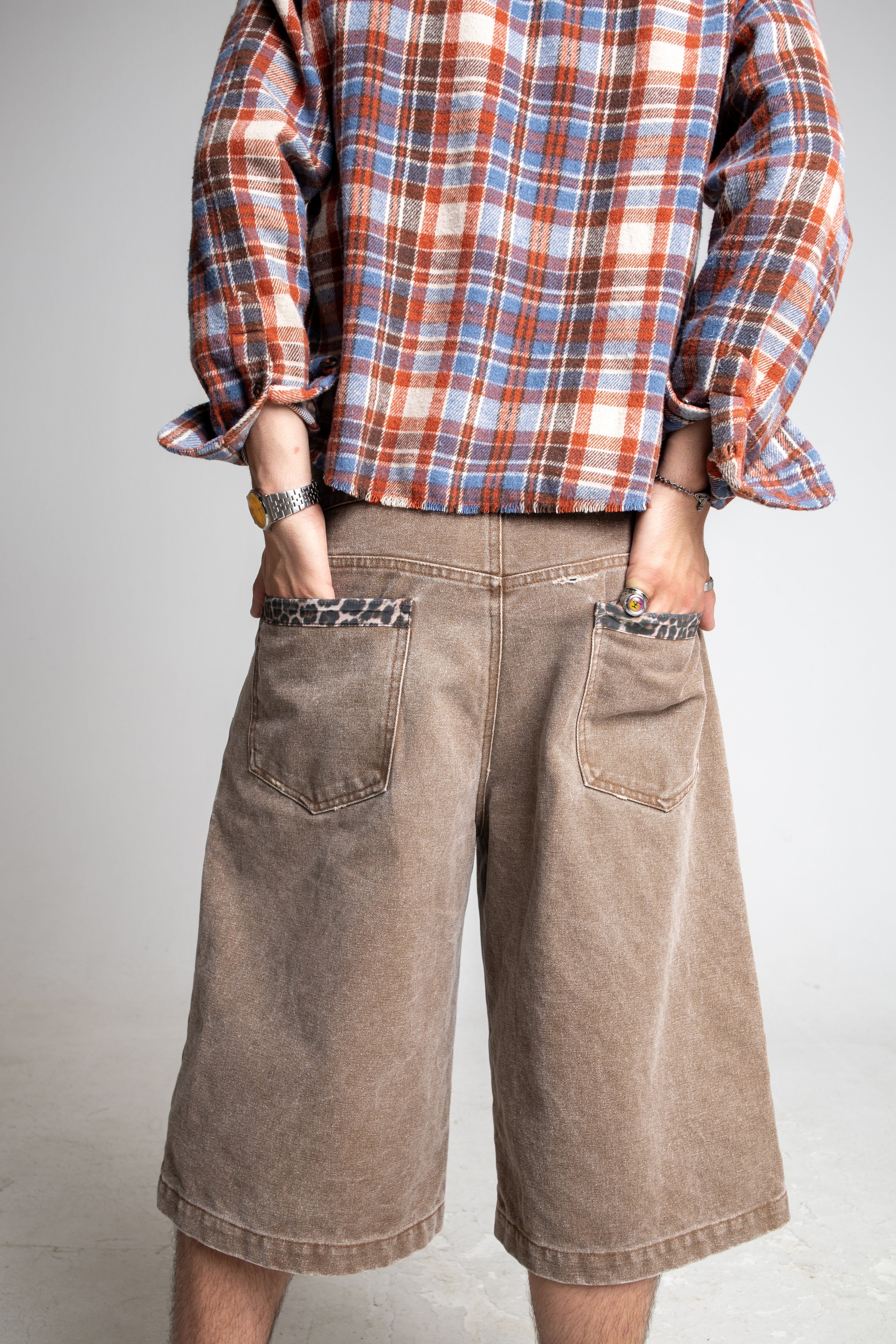 Pleated Leopard Shorts